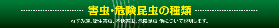 害虫・危険昆虫の種類